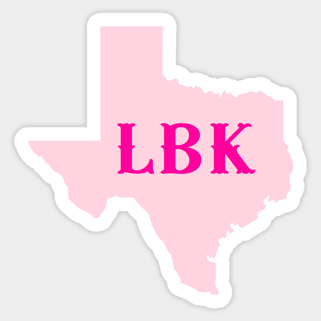 LBK Texas in Pink Sticker by emilykroll